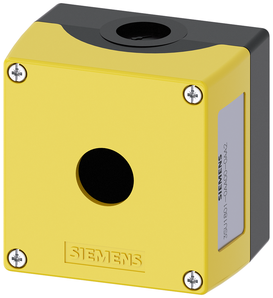 Enclosure for control devices, 22 mm, round, plastic, yellow, 1 operating element