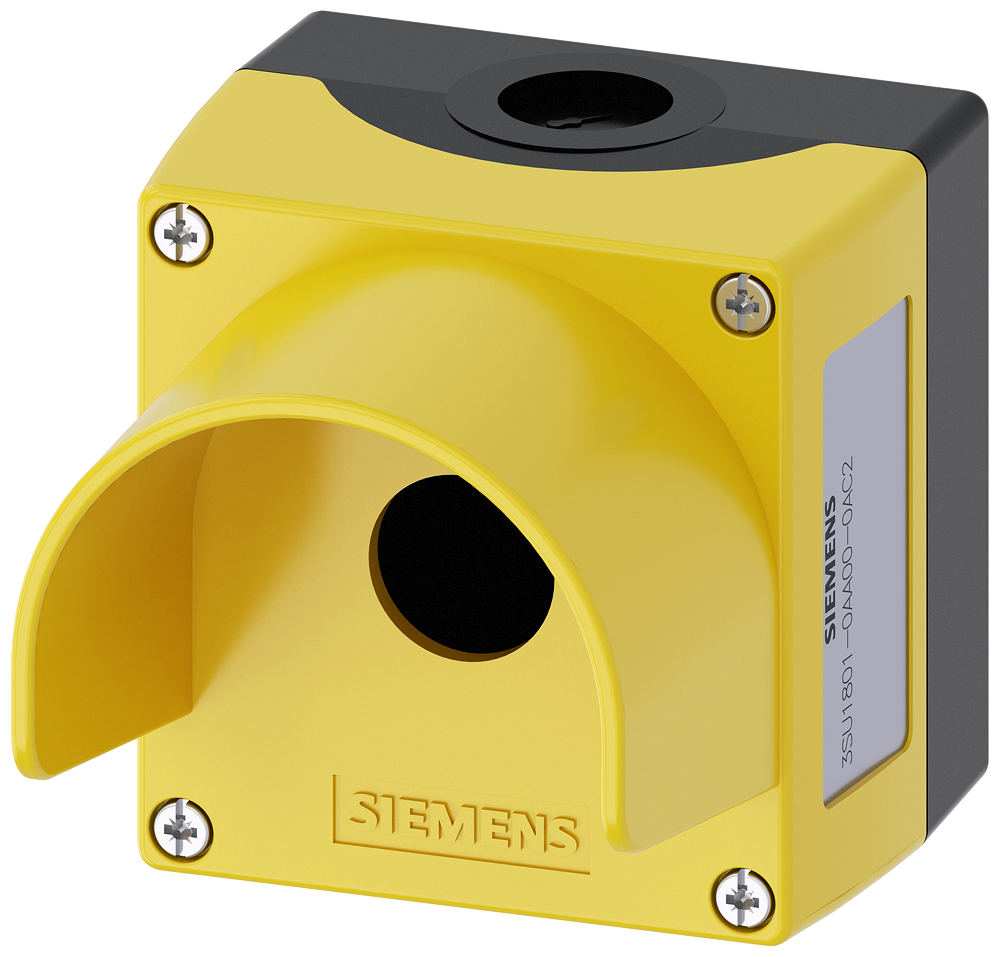 Enclosure for control devices, 22 mm, round, plastic, yellow, 1 control point