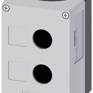 22 mm round plastic control box, gray, with 2 pushbuttons