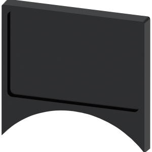 Plaque holder, flat, rounded, black, for plaque 17.5 × 27 mm, for mounting with adhesive