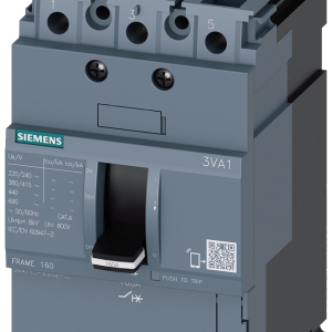 3VA1 IEC circuit breaker, Frame 160, breaking capacity class N, Icu = 25 kA at 415 V