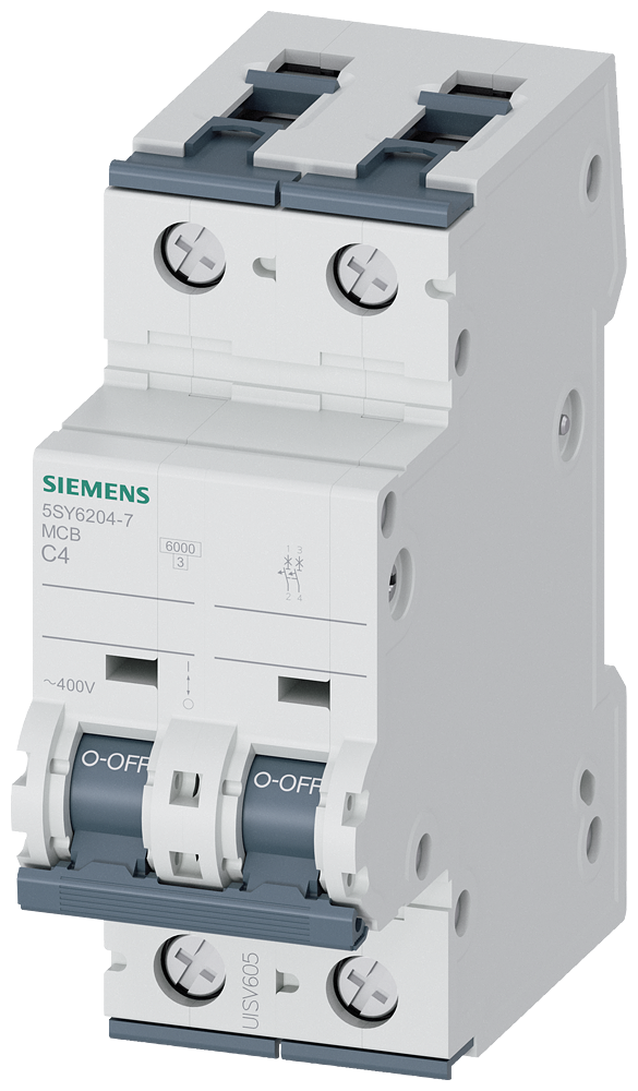Automático magnetotérmico 400 V 6 kA, de 2 polos, C, 4 A, T=70 mm