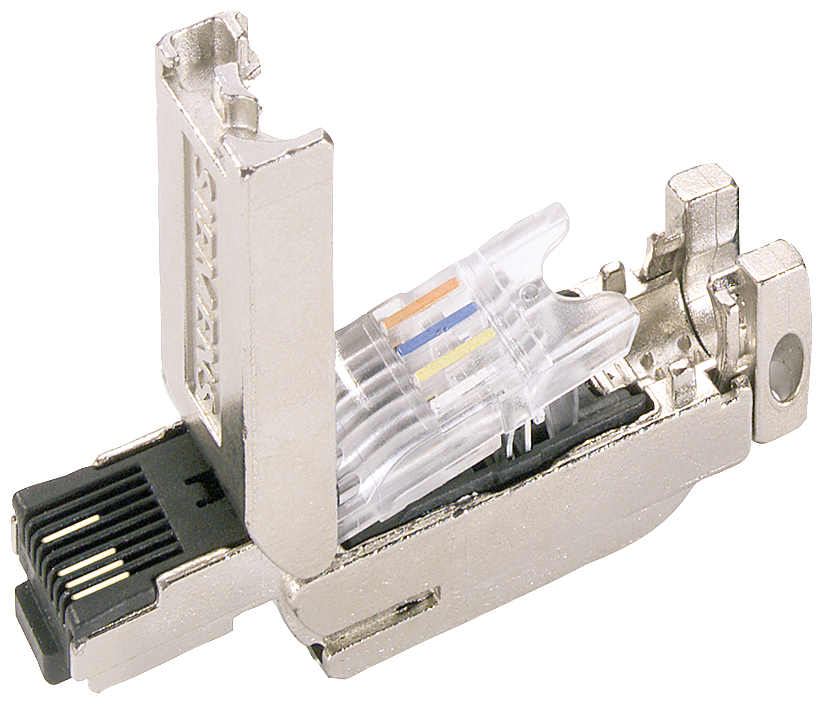 Ie FC RJ45 Plug 180, conector RJ45 con sis. conexión FC, 180 grados, 10 uds.